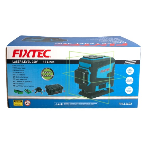 Nivela laser FIXTEC 360° 12 linii, linie verde - Img 6