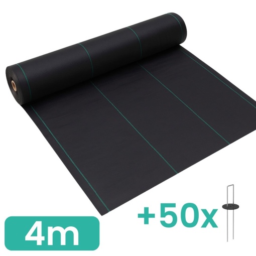Pachet Agrotextil 4m latime x 100m lungime + 50 cuie fixare