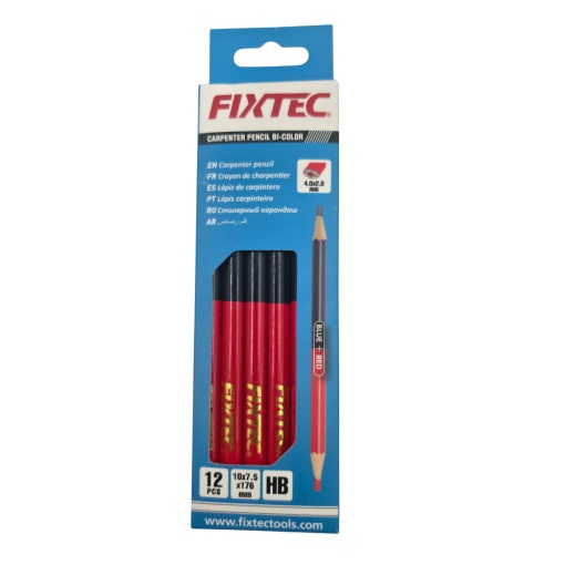 Set 12 Creioane Tamplarie Bicolore FIXTEC 10x7,5x176 mm