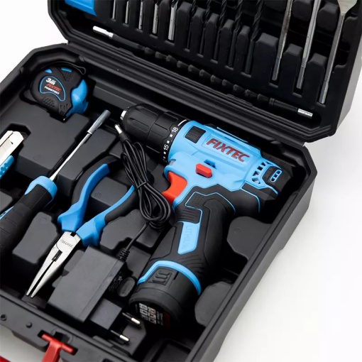 Set bormasina FIXTEC ,60 accesorii, 12V fara fir, acumulator 1500mAh Li-ion - Img 6