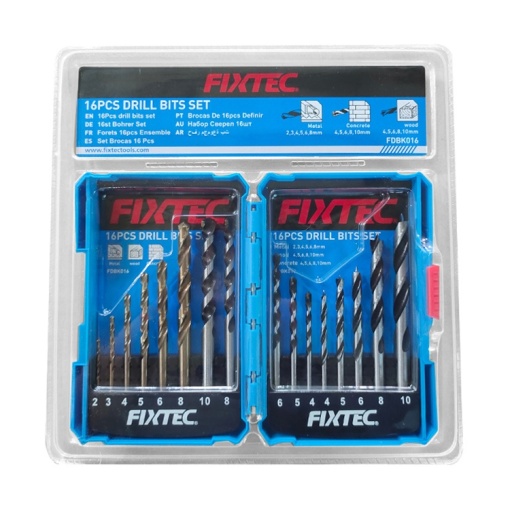 Set burghie FIXTEC 16 piese, pentru metal, zidarie si lemn - Img 3