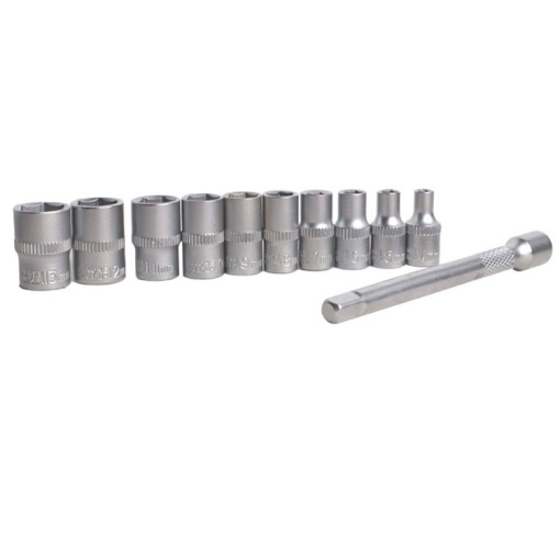 Set clichet cu tubulare FIXTEC 12 piese, 3/8", CR-V - Img 4