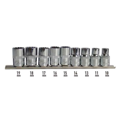 Set tubulare FIXTEC 9 piese, 1/2", CR-V, 10-19mm - Img 3