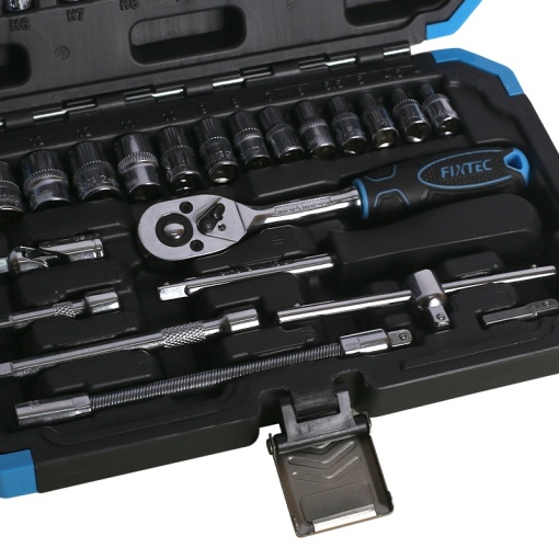 Trusa mecanic FIXTEC 46 piese, CR-V, cu cutie - Img 2