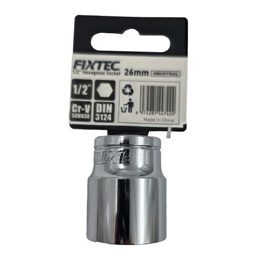 Cap cheie tubulara de impact 26 mm, FIXTEC, prindere 1/2 - Img 3
