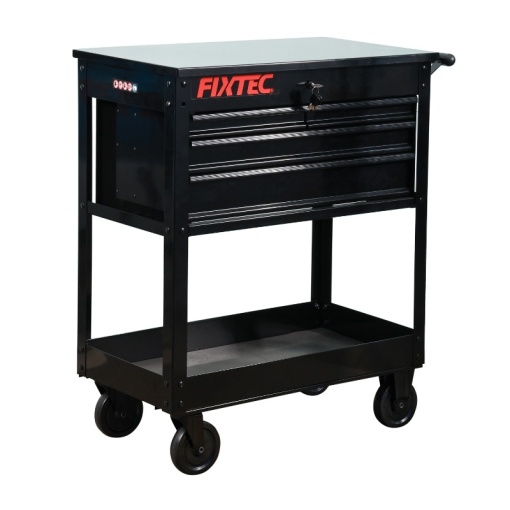 Carucior de scule FIXTEC, otel integral, 4 sertare, capacitate 265kg - Img 3