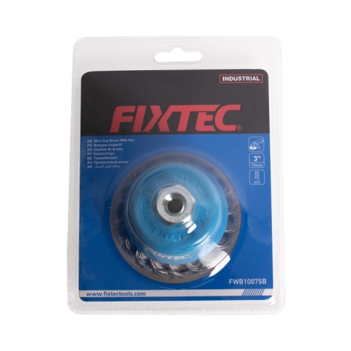 Perie Metalica Rotativa FIXTEC 75 mm cu filet M10X1.5 - Img 4