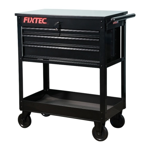 Carucior de scule FIXTEC, otel integral, 4 sertare, capacitate 265kg - Img 4