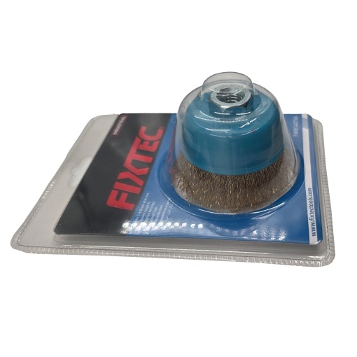 Perie tip Cupa FIXTEC 75 mm fir otel M14x2 - Img 2