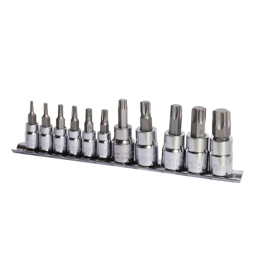 Set 11 bucati capete Torx FIXTEC 1/4" &amp; 3/8" CR-V - Img 2