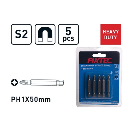 Set 5 varfuri PH1 magnetice FIXTEC S2 50 mm - Img 3