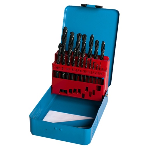 Set burghie HSS FIXTEC 19PCS 1-10mm in cutie metalica - Img 2