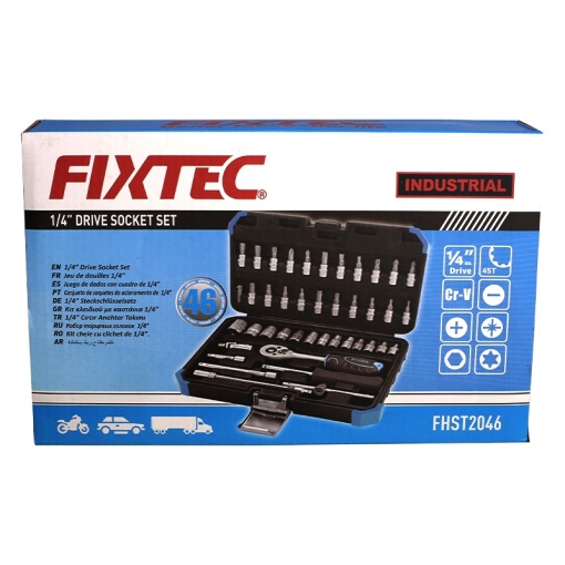 Trusa mecanic FIXTEC 46 piese, CR-V, cu cutie - Img 6