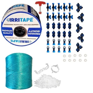 Kit Banda de Picurare, 40cm, 500m, 46 Accesorii + Ata Palisat + 100 Clips