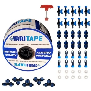 Kit Complet Banda de Picurare, 40 cm, 500m, 46 Accesorii Incluse