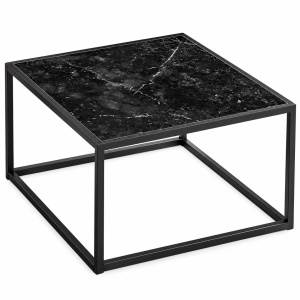 Masuta de Cafea Patrata pentru Living, 70 x 70 x 40 cm, Blat PAL Melaminat si Cadru Metalic, FG-2295