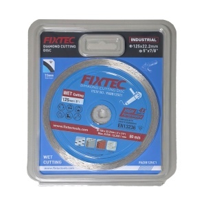 Disc diamantat FIXTEC 125 mm 7.5 mm pentru taiere umeda