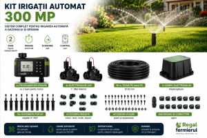 Kit irigare gazon AUTOMAT 250–350 mp, 12 aspersoare, programator Wi-fi