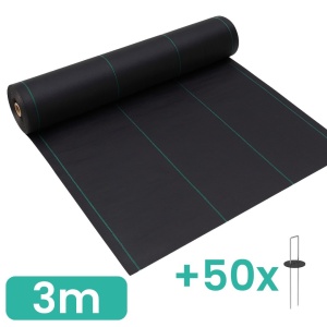 Pachet Agrotextil 3m latime x 100m lungime + 50 cuie fixare