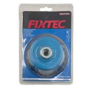 Perie Metalica Rotativa FIXTEC 100 mm Fir Otel 0.50 mm M10