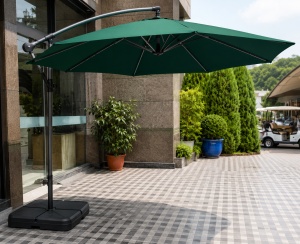 Umbrelă rotundă de grădină 3 m, structură din aluminiu, 8 spițe