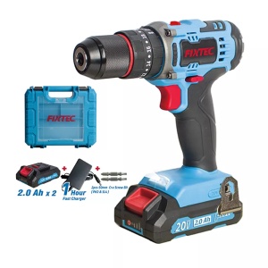 Bormasina cu percutie FIXTEC 20V cu cuplu mare, LED, blocare ax