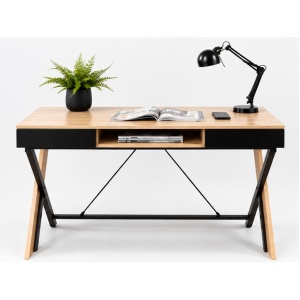 Birou pentru Calculator cu Polita Superioara, 120 x 60 x 76 cm, Blat PAL si Cadru Metalic, FG-2093