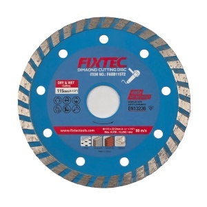 Disc diamant FIXTEC 115 mm subtire pentru taiere uscata si umeda