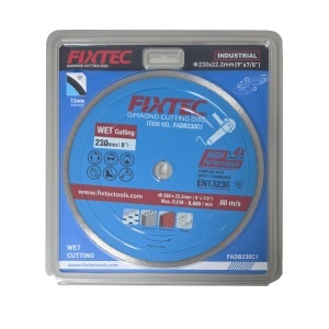 Disc diamantat taiere FIXTEC 230x22.2mm, latime 7.5mm, grad 5