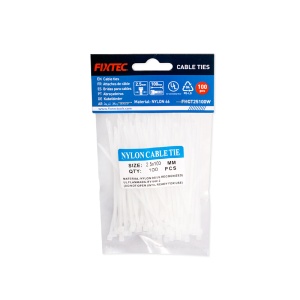 Set 100 Coliere Fixare FIXTEC Nylon Albe