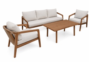 Set mobilier grădină cu canapea, 2 fotolii și masă dreptunghiulară