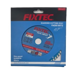 Disc diamantat FIXTEC 180 x 22.2 mm pentru taiere turbo