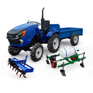 Pachet Tractor 22CP Diesel cu Freza, Dispozitiv intindere folie si pulverizare