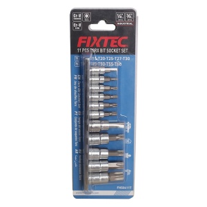 Set 11 bucati capete Torx FIXTEC 1/4" & 3/8" CR-V