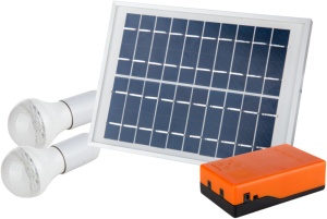 Kit iluminare LED cu incarcare solara si 2 becuri