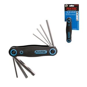 Set 8 chei hexagonale pliabile FIXTEC 1.5‑8 mm CR‑V