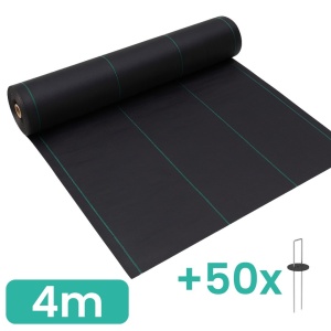 Pachet Agrotextil 4m latime x 100m lungime + 50 cuie fixare