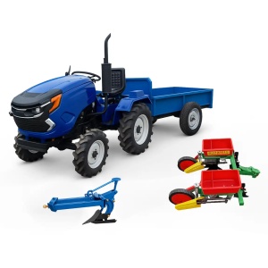 Pachet Tractor 22CP Diesel cu Remorca, Plug, Semanatoare porumb cu fertilizator
