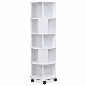 Raft pentru Carti cu Roti, Biblioteca Verticala din PAL, 45 x 45 x 166.5 cm, FG-25147