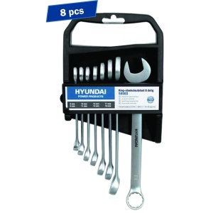 Set 8 chei combinate Hyundai HY-59503, marimi 8-19mm, argintiu