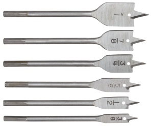 Burghiu Lemn Plat (6 bucati) / D[inch]: 3/8-1