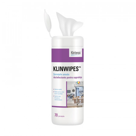 KLINWIPES® - Servetele umede dezinfectante pentru suprafete, TUB 80 buc.