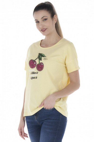 Lee Cooper - Tricou lejer dama cu imprimeu si mesaj