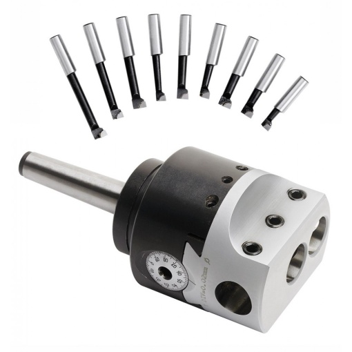 Cap de alezat ˜ 75 mm MT2-M10 cu set de bare de alezat, WABECO