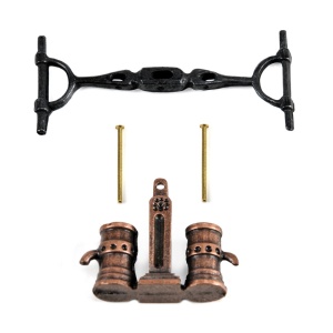 4355/09 Set 2 pompe duble din metal pentru navomodele, 18mm, Amati - Img 2