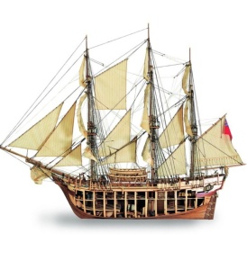 Navomnodel nava comerciala HMS Bounty, scara 1:48 - Artesania Latina - Img 4