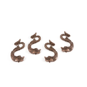 Set 4 delfini din metal aurit pt sustinere navomodele, Amati - Img 1