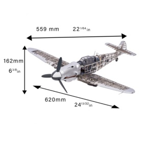 Aeromodel Messerschmitt BF109G Fighter, scara 1:16 Model de aeronava din metal - Img 7