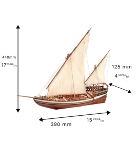 Navomodel Arab Dhow Sultan, scara 1:60 Kit model de nava din lemn - Artesania Latina - Img 3