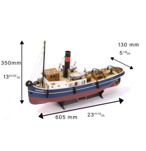 Navomodel Sanson Tugboat, scara 1:50 Kit model de navă din lemn (compatibil R/C) - Artesania Latina - Img 3